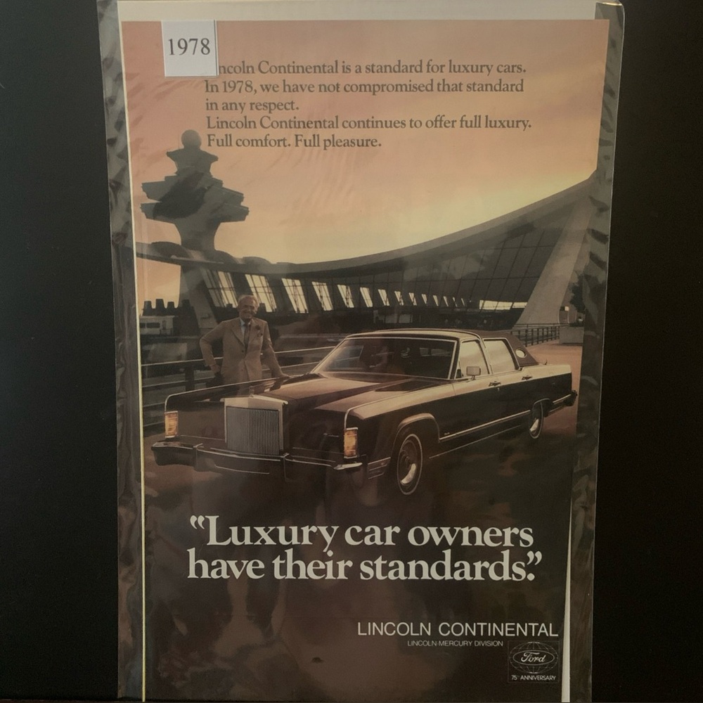 Vintage 1978 Lincoln Continental Standard For Luxury Cars Ad Advertisement